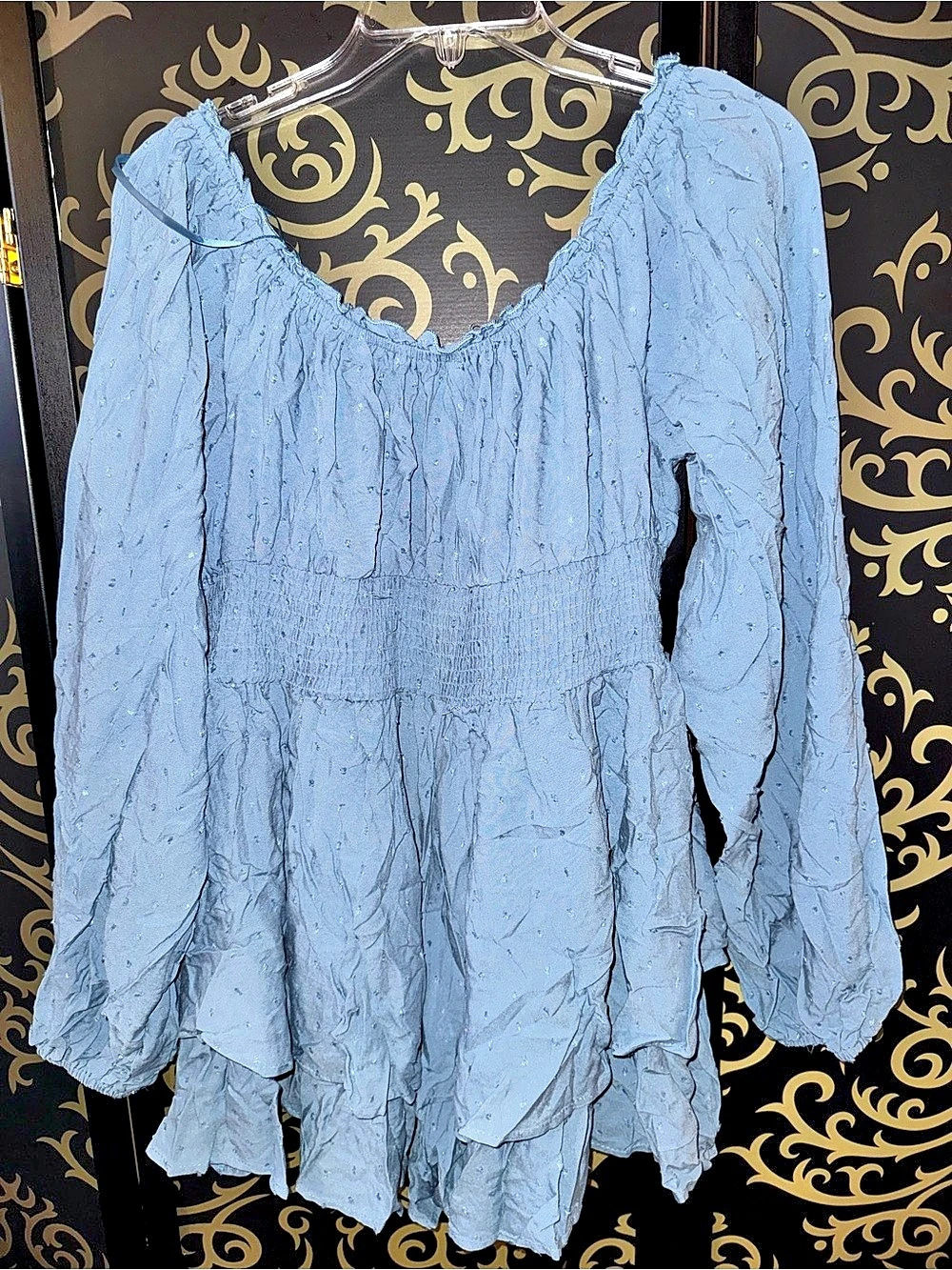 Fashion Nova Count On You Romper Light Blue Long Sleeve XL - Picture 5 of 5